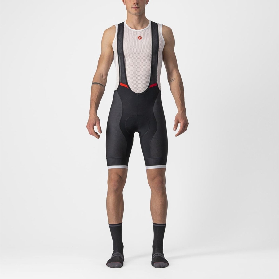 Castelli COMPETIZIONE KIT Men Bib Shorts Black / Silver Grey | URHK59146