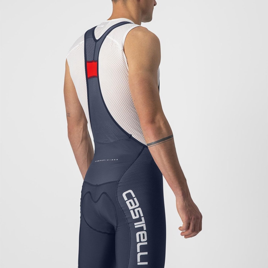 Castelli COMPETIZIONE KIT Men Bib Shorts Blue / White / Silver | FXCW75140