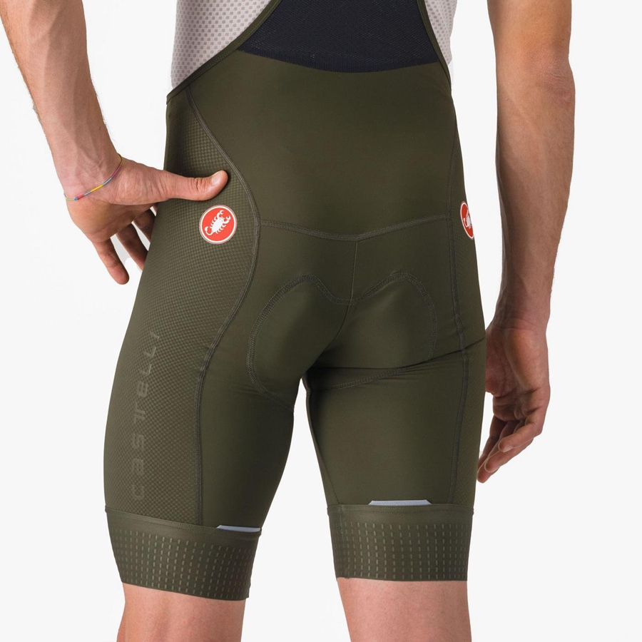 Castelli COMPETIZIONE Men Bib Shorts Deep Green | FRUI83219