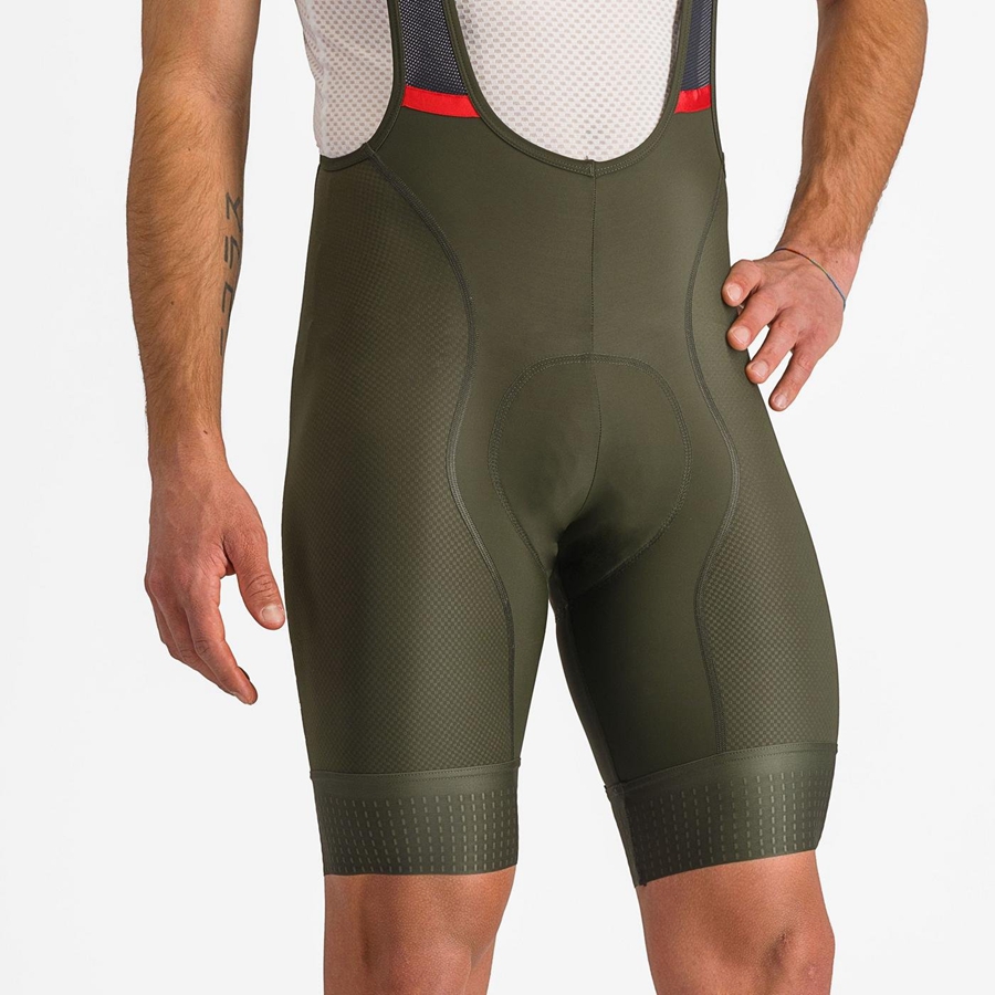 Castelli COMPETIZIONE Men Bib Shorts Deep Green | FRUI83219