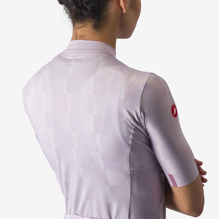 Castelli DIMENSIONE Women Jersey Purple White / Deep Purple | LZGO29367