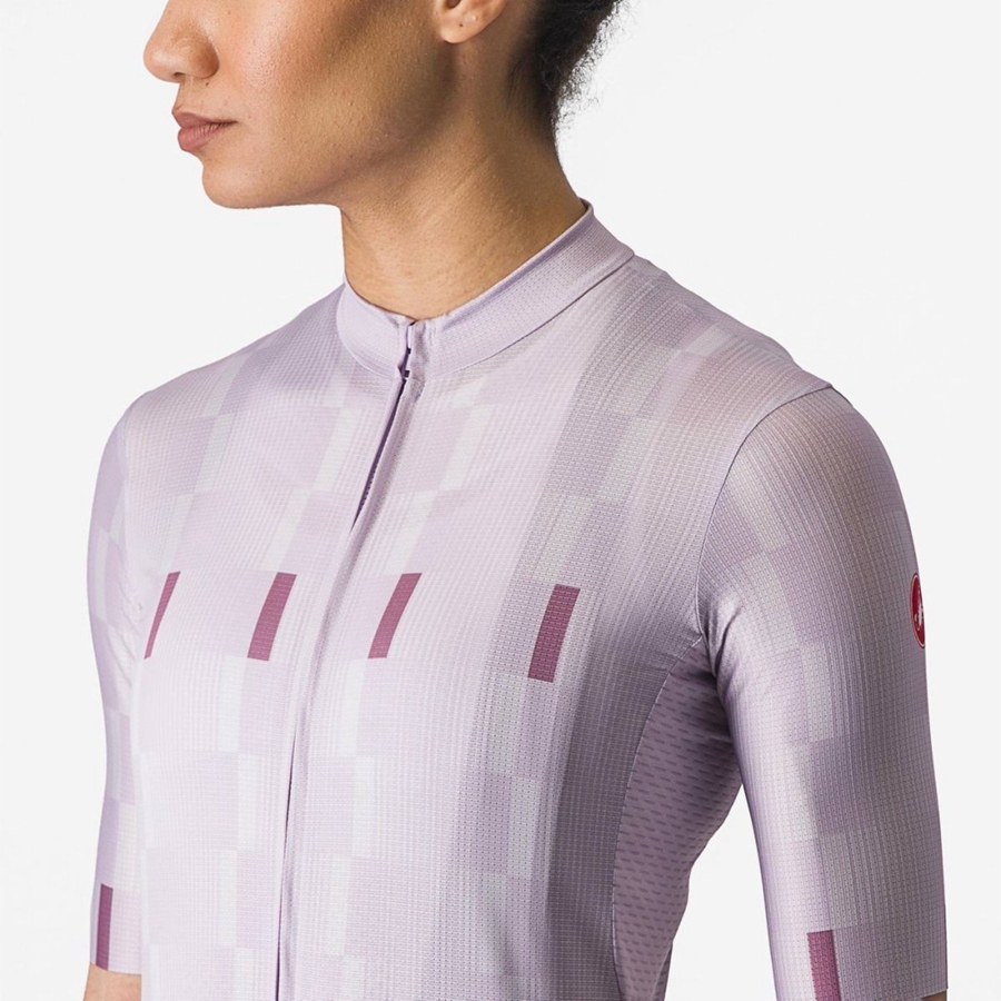 Castelli DIMENSIONE Women Jersey Purple White / Deep Purple | LZGO29367