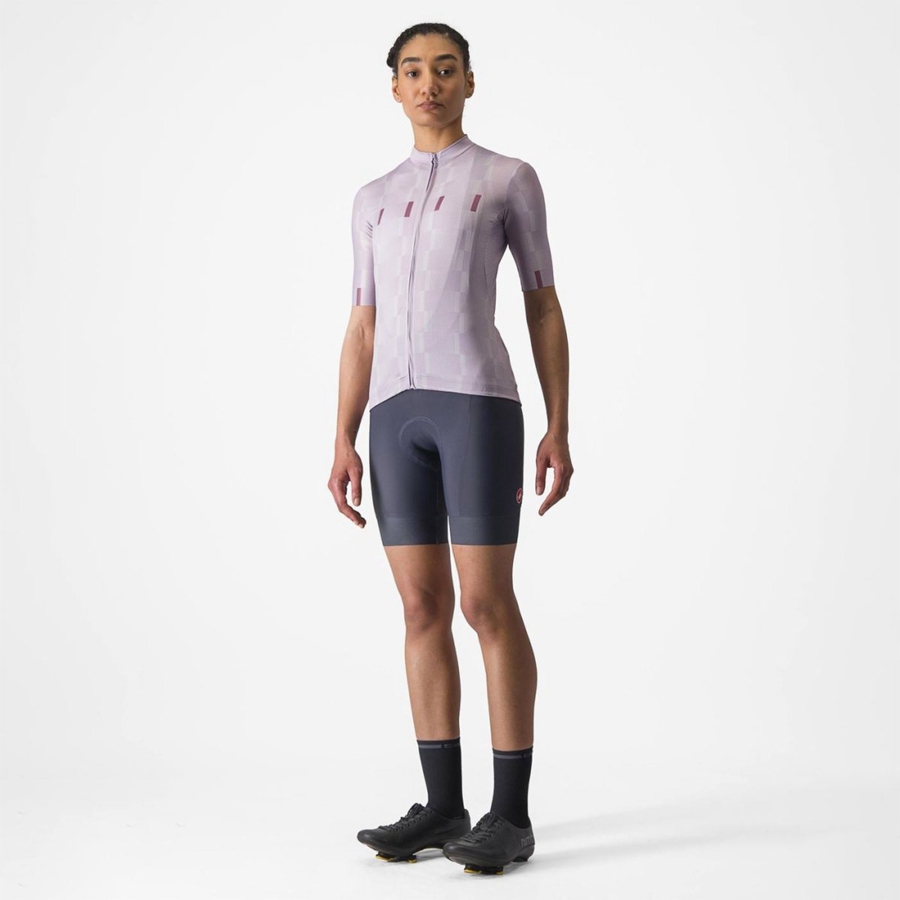 Castelli DIMENSIONE Women Jersey Purple White / Deep Purple | LZGO29367