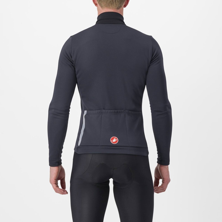 Castelli ENTRATA THERMAL Men Jersey Black / Red | UKJC10578