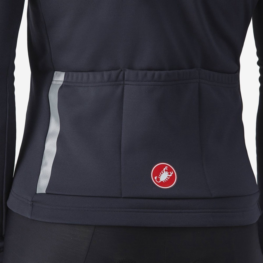 Castelli ENTRATA THERMAL Men Jersey Black / Red | UKJC10578