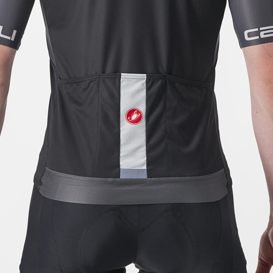 Castelli ENTRATA VI Men Jersey Black / Dark Grey / Silver | HDCF49216