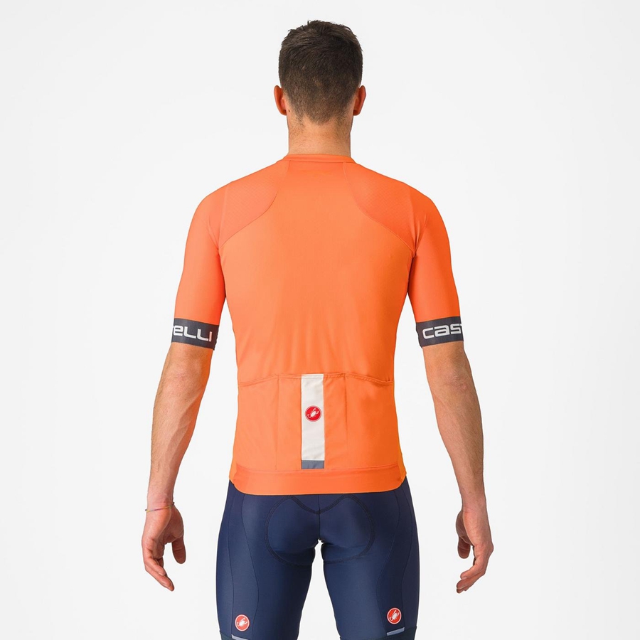 Castelli ENTRATA VI Men Jersey Orange / Dark Grey | CZNM91485