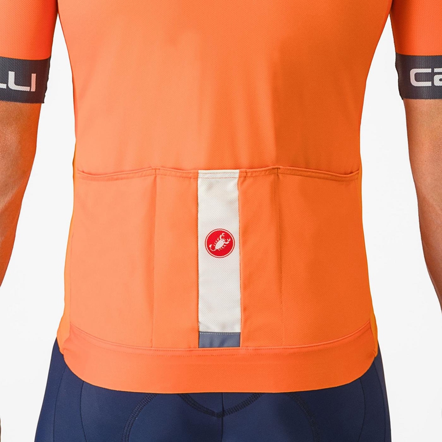 Castelli ENTRATA VI Men Jersey Orange / Dark Grey | CZNM91485