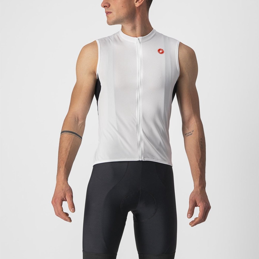 Castelli ENTRATA VI SLEEVELESS Men Jersey White / Black / Red | ZWPT61827