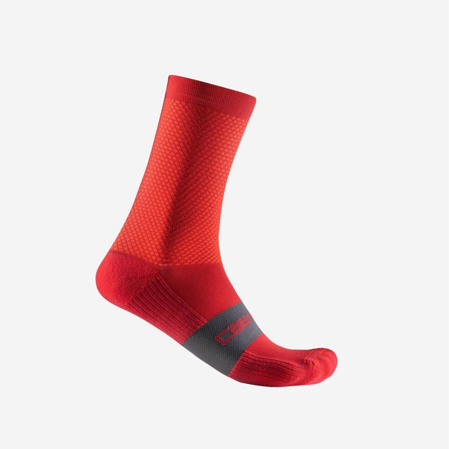 Castelli ESPRESSO 15 Men Socks Red | CFVN63178