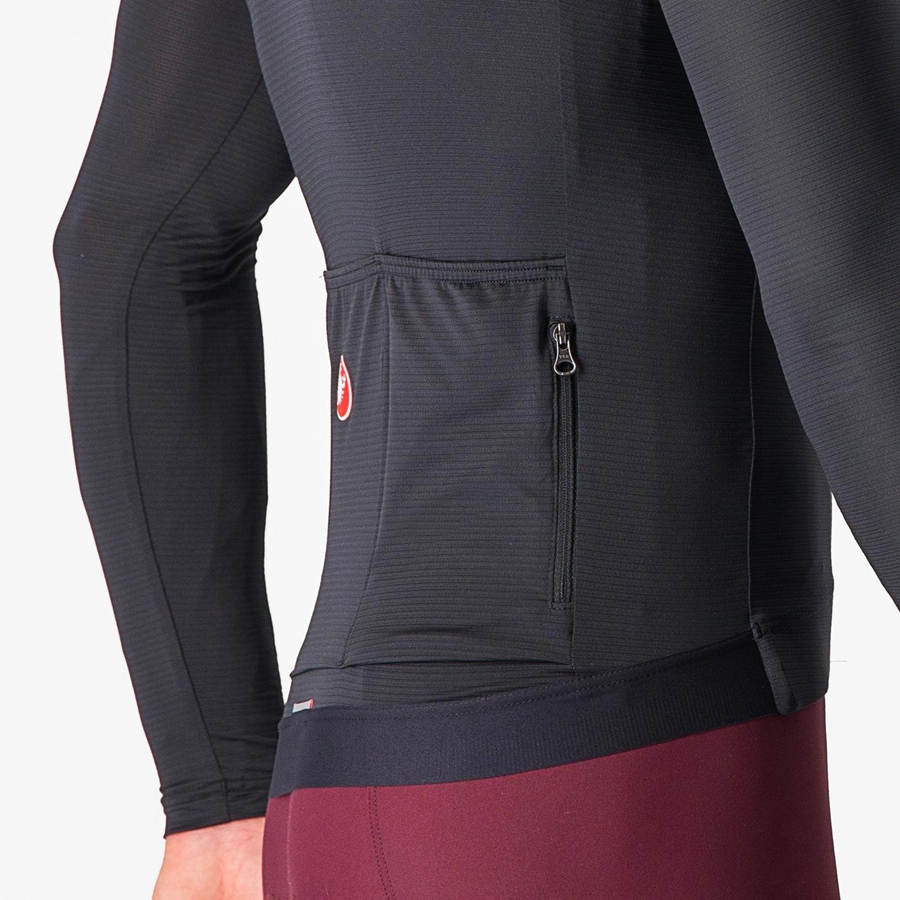 Castelli ESPRESSO LS Men Jersey Black / Dark Grey | UMVK16849