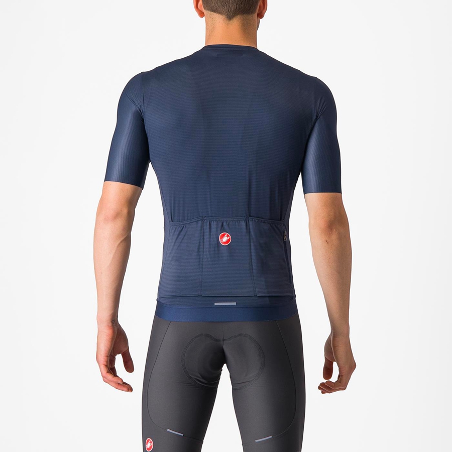 Castelli ESPRESSO Men Jersey Blue / Silver | YMKZ30786