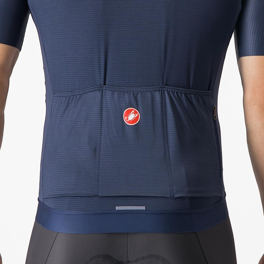 Castelli ESPRESSO Men Jersey Blue / Silver | YMKZ30786