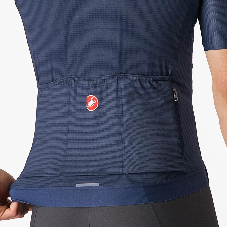 Castelli ESPRESSO Men Jersey Blue / Silver | YMKZ30786