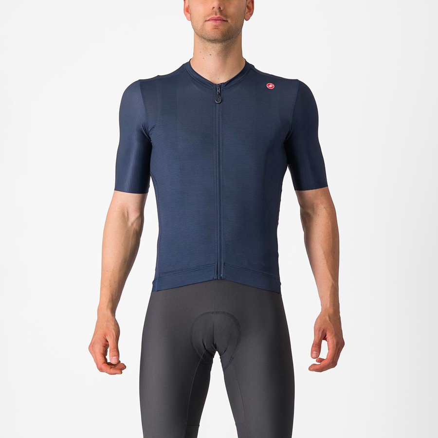 Castelli ESPRESSO Men Jersey Blue / Silver | YMKZ30786