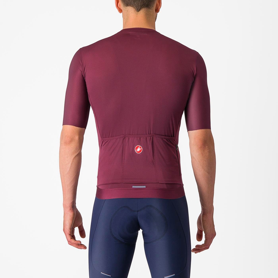 Castelli ESPRESSO Men Jersey Deep Burgundy / Silver | MUBL29650