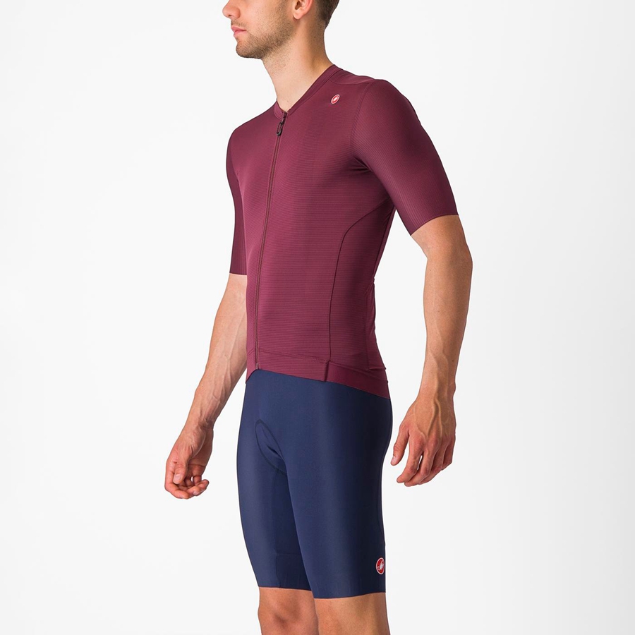 Castelli ESPRESSO Men Jersey Deep Burgundy / Silver | MUBL29650