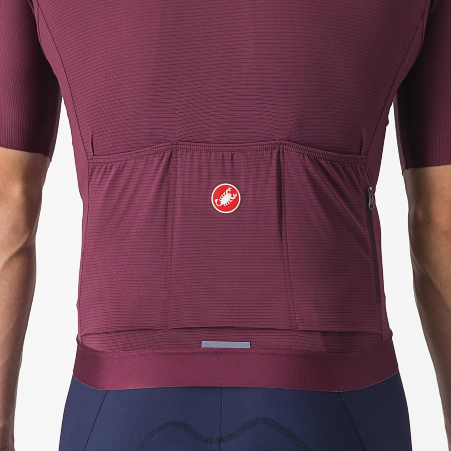 Castelli ESPRESSO Men Jersey Deep Burgundy / Silver | MUBL29650