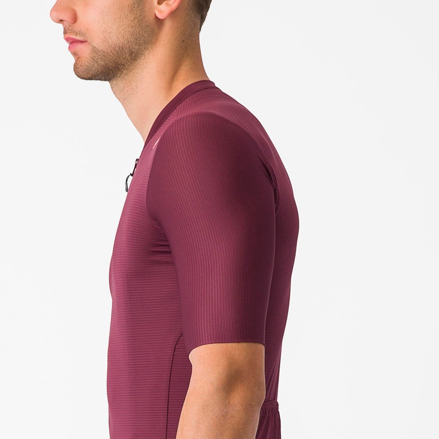 Castelli ESPRESSO Men Jersey Deep Burgundy / Silver | MUBL29650