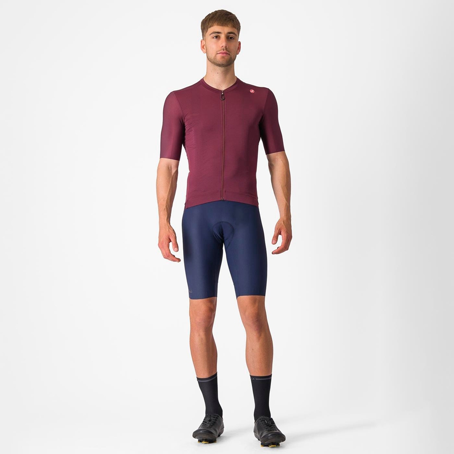 Castelli ESPRESSO Men Jersey Deep Burgundy / Silver | MUBL29650