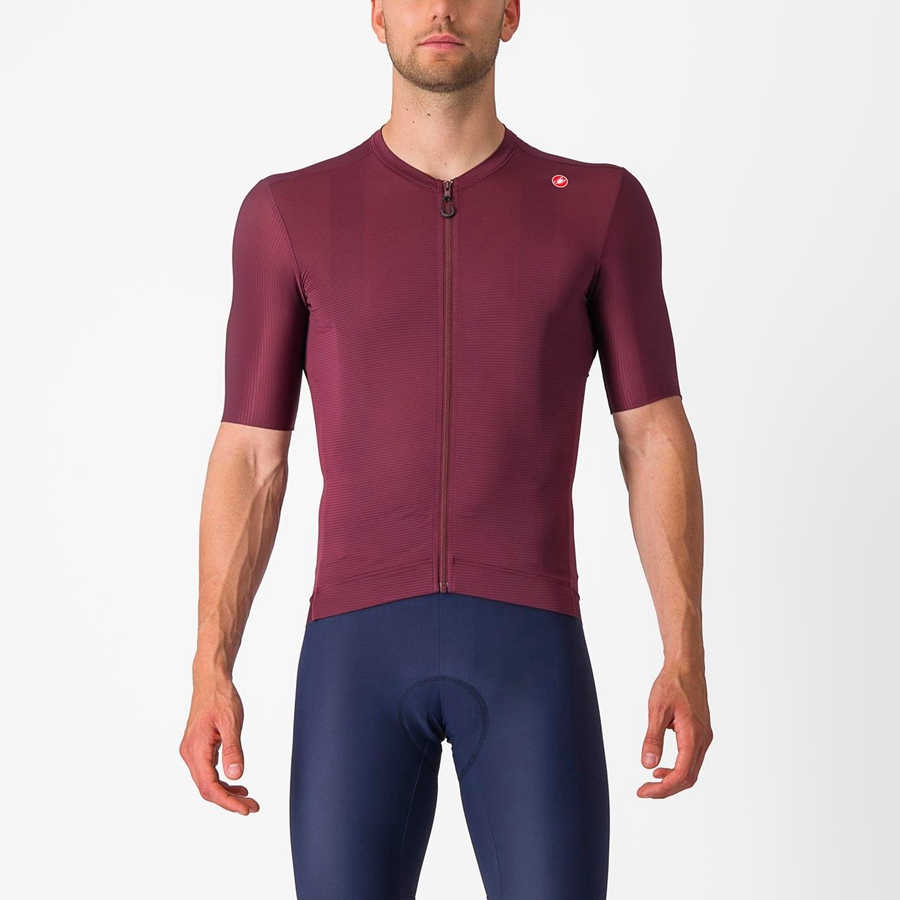 Castelli ESPRESSO Men Jersey Deep Burgundy / Silver | MUBL29650