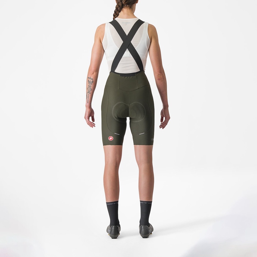 Castelli ESPRESSO W DT Women Bib Shorts Deep Green | XLRB80149