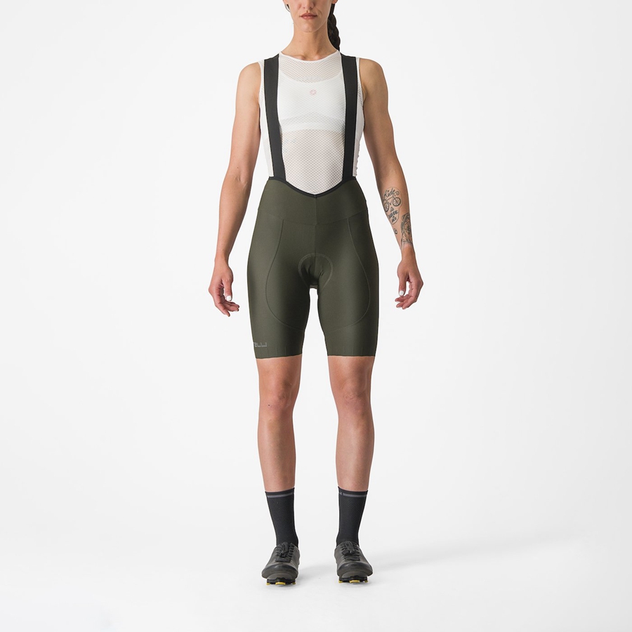 Castelli ESPRESSO W DT Women Bib Shorts Deep Green | XLRB80149