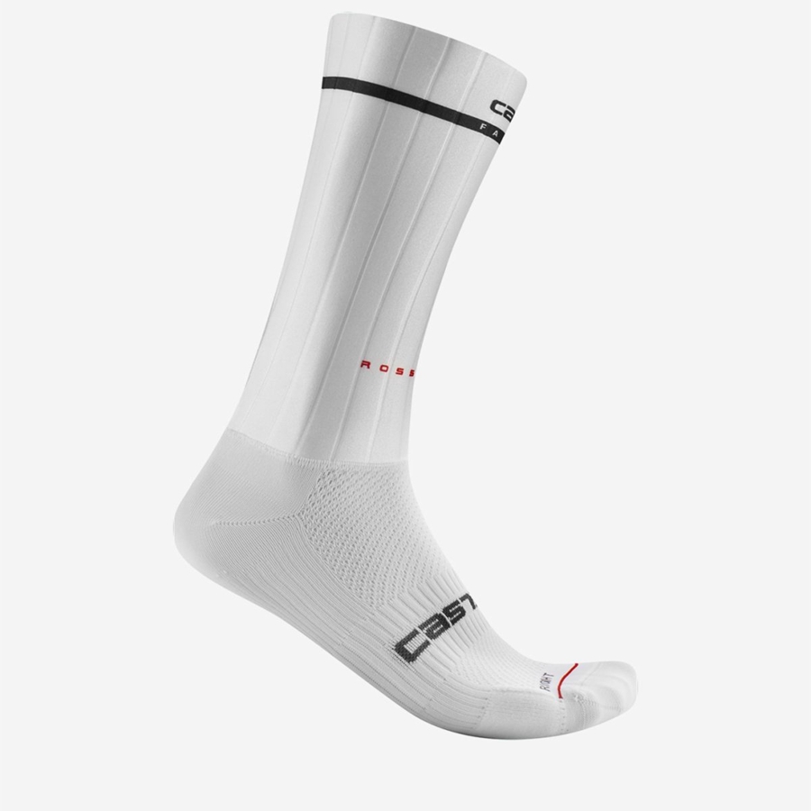 Castelli FAST FEET 2 Men Socks White | NSJT85062