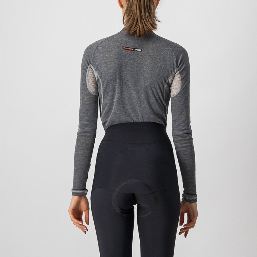 Castelli FLANDERS 2 W WARM LONG SLEEVE Women Base Layer Grey | MTGP03719