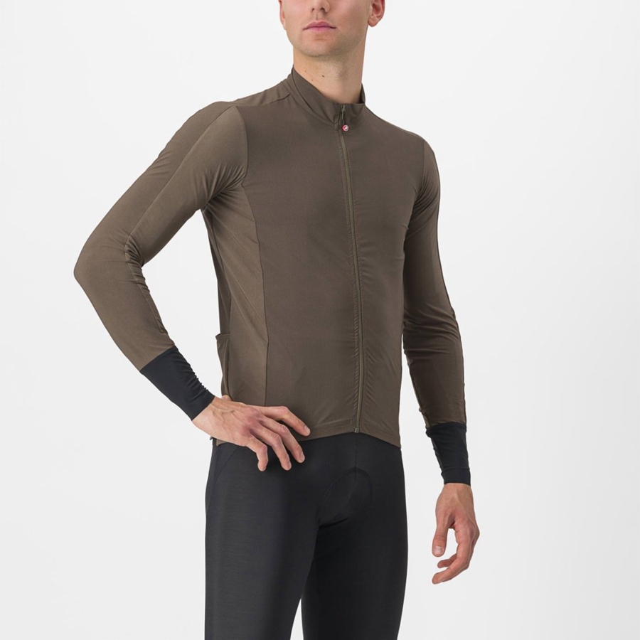 Castelli FLIGHT AIR Men Jersey Brown | UVRP84135