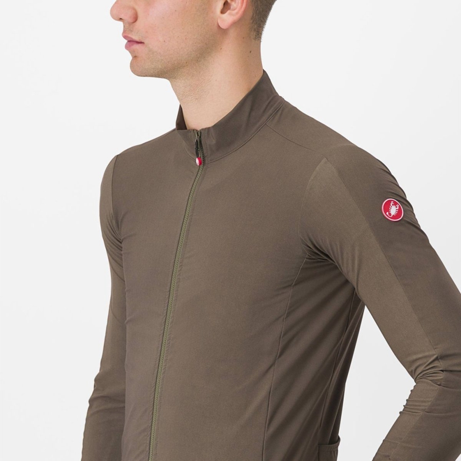 Castelli FLIGHT AIR Men Jersey Brown | UVRP84135