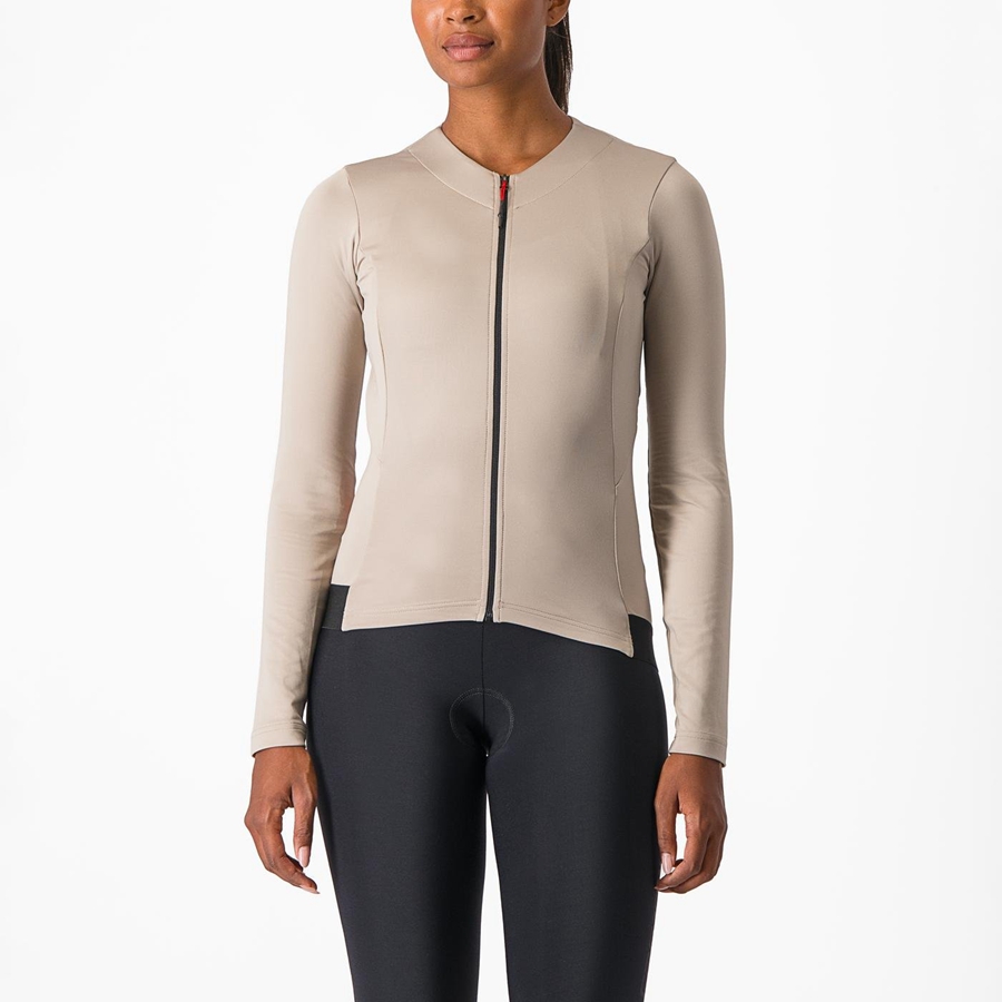 Castelli FLY LS W Women Jersey Grey | MKNY72809