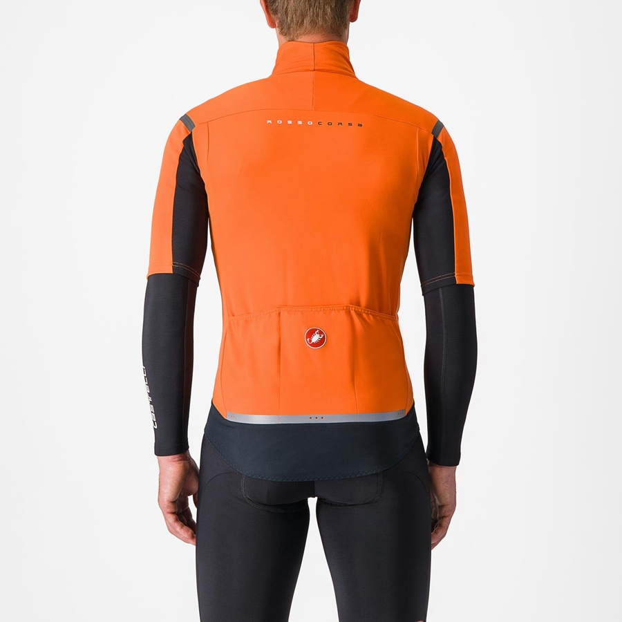 Castelli GABBA RoS 2 Men Jackets Red Orange / Dark Grey | TFUD71630