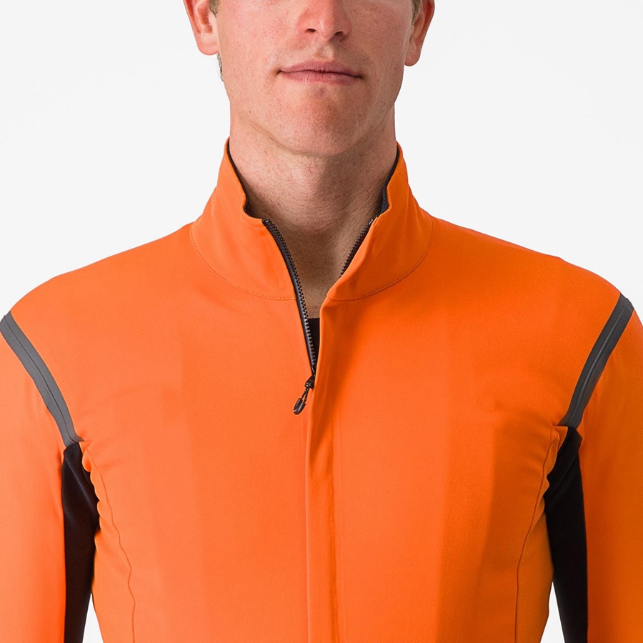 Castelli GABBA RoS 2 Men Jackets Red Orange / Dark Grey | TFUD71630