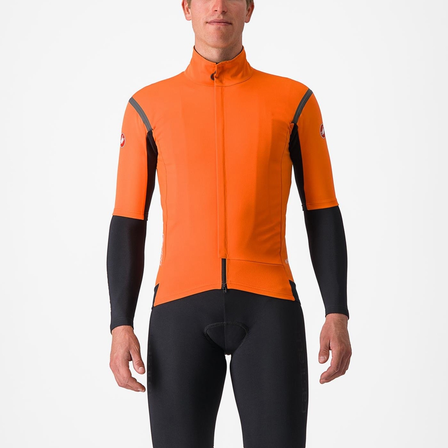 Castelli GABBA RoS 2 Men Jackets Red Orange / Dark Grey | TFUD71630