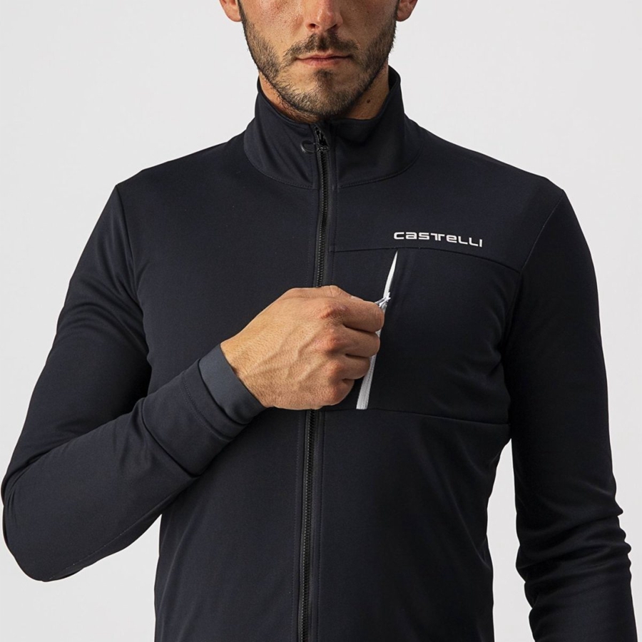 Castelli GO Men Jackets Black / White | KCTA47823