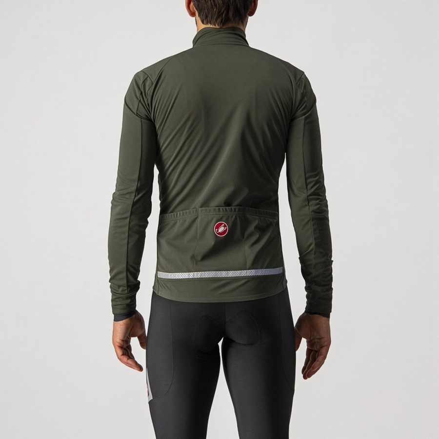 Castelli GO Men Jackets Green / Red | QNKE73261