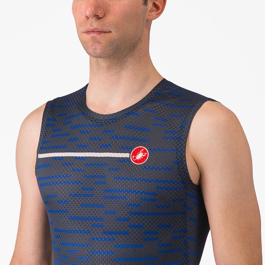 Castelli INSIDER SLEEVELESS Men Jersey Blue | VKMB72305