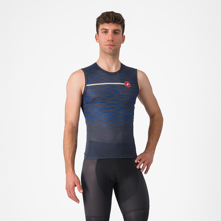 Castelli INSIDER SLEEVELESS Men Jersey Blue | VKMB72305