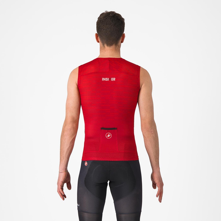 Castelli INSIDER SLEEVELESS Men Jersey Dark Red | IPCY32591