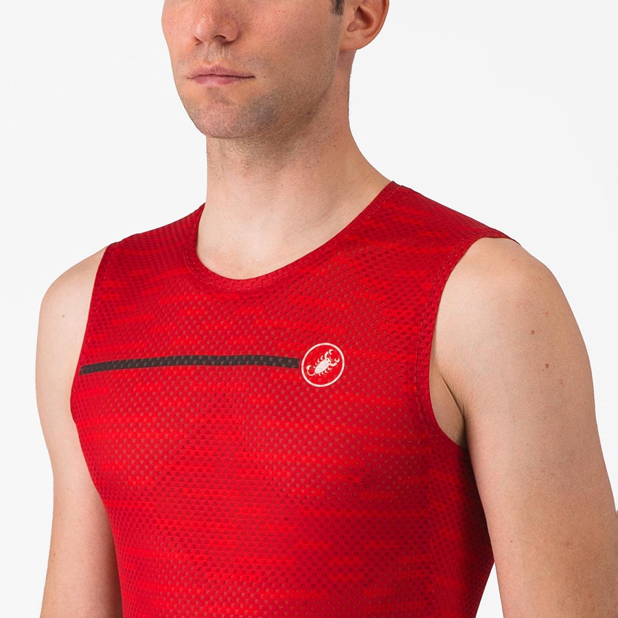 Castelli INSIDER SLEEVELESS Men Jersey Dark Red | IPCY32591