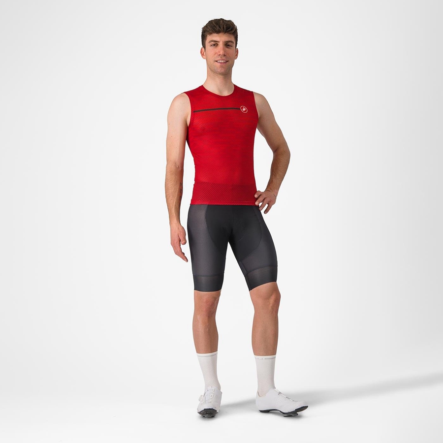 Castelli INSIDER SLEEVELESS Men Jersey Dark Red | IPCY32591