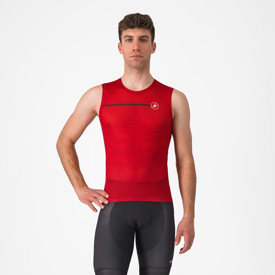 Castelli INSIDER SLEEVELESS Men Jersey Dark Red | IPCY32591