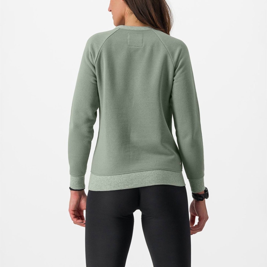 Castelli LOGO W SWEATSHIRT Women Casual Green | GXKA82013