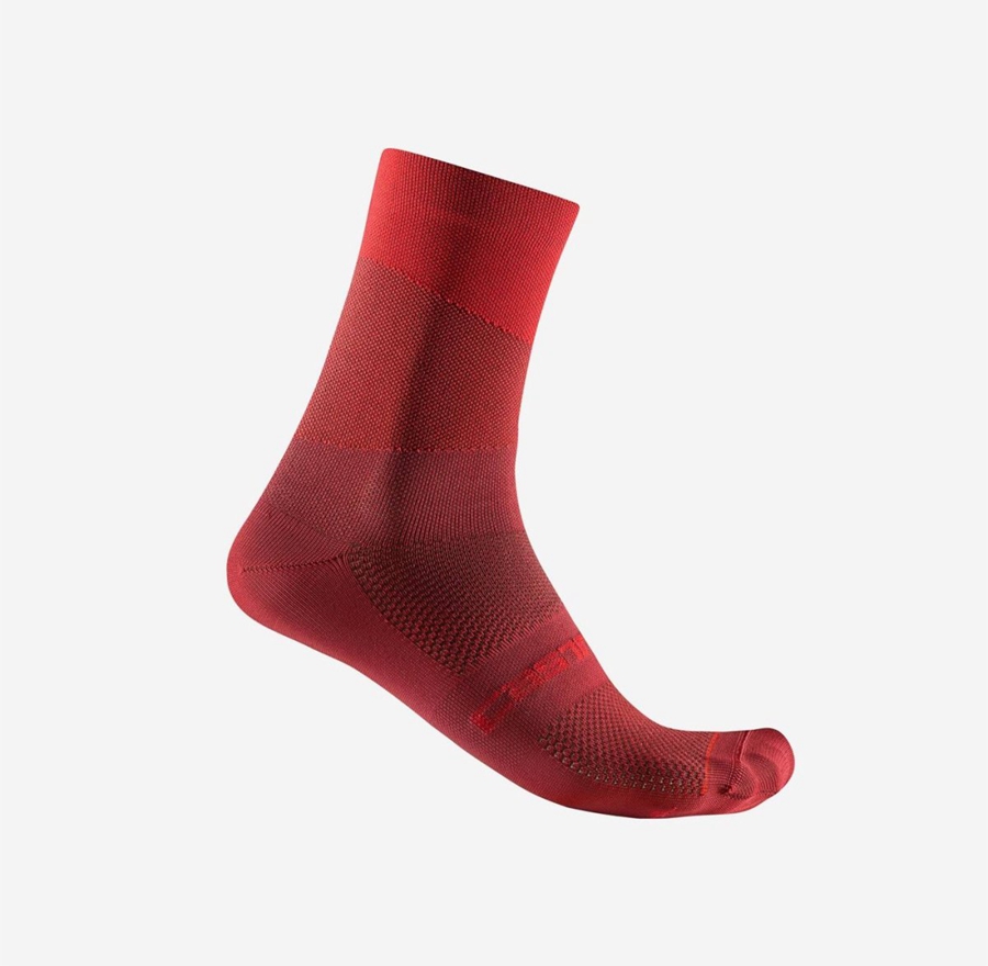 Castelli ORIZZONTE 15 Men Socks Red / Red | IWFU12785