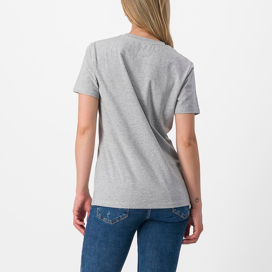 Castelli PEDALARE TEE Women Casual Khaki Grey | XKMO85069