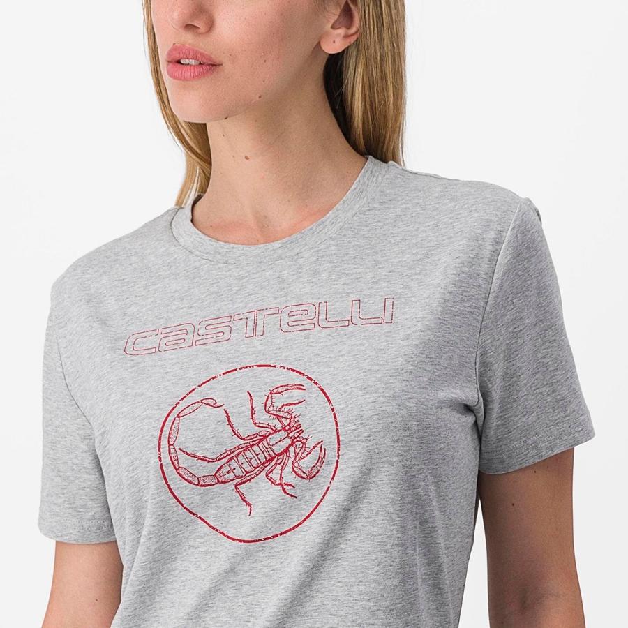 Castelli PEDALARE TEE Women Casual Khaki Grey | XKMO85069