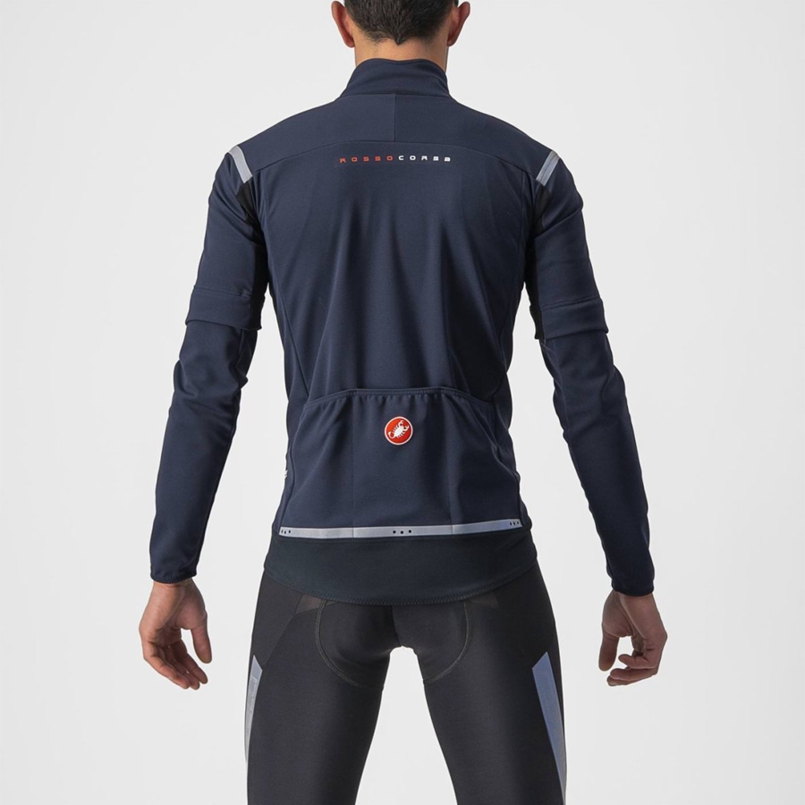 Castelli PERFETTO RoS 2 CONVERTIBLE Men Jackets Blue / Silver | FUJV19647