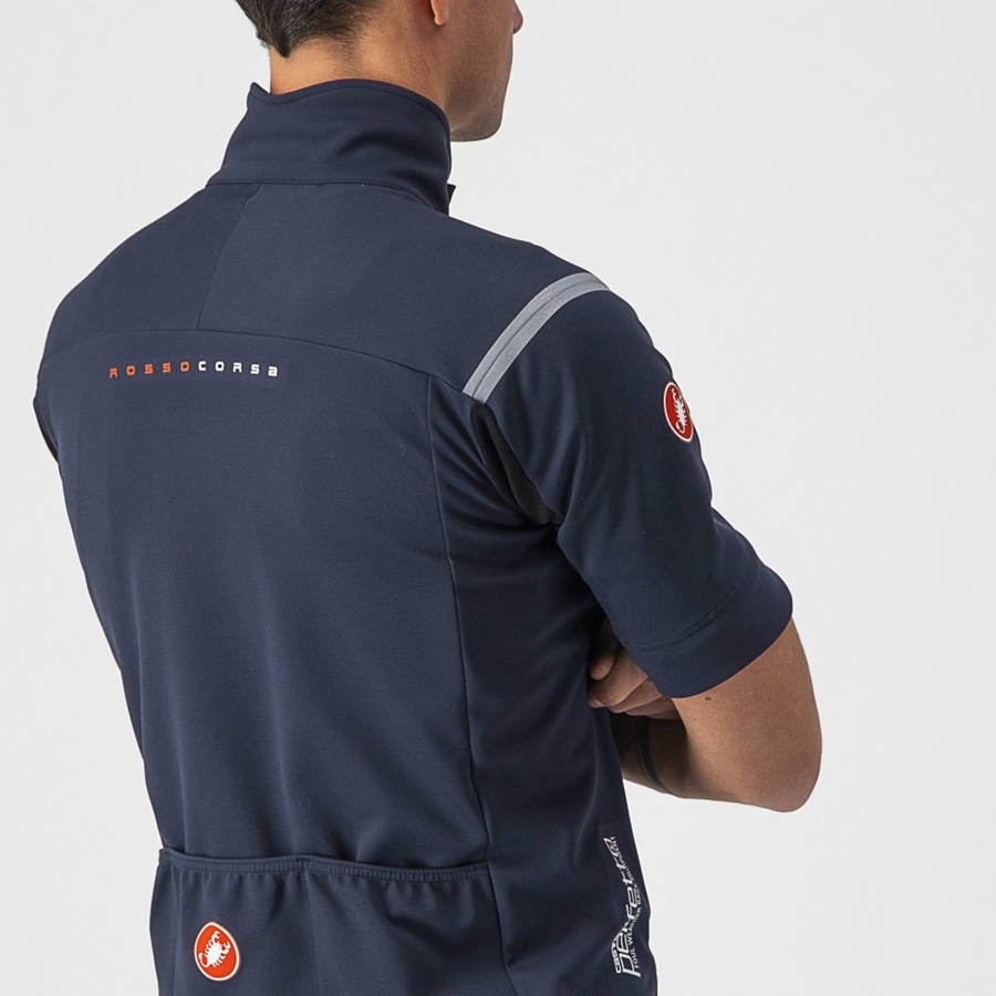 Castelli PERFETTO RoS 2 CONVERTIBLE Men Jackets Blue / Silver | FUJV19647