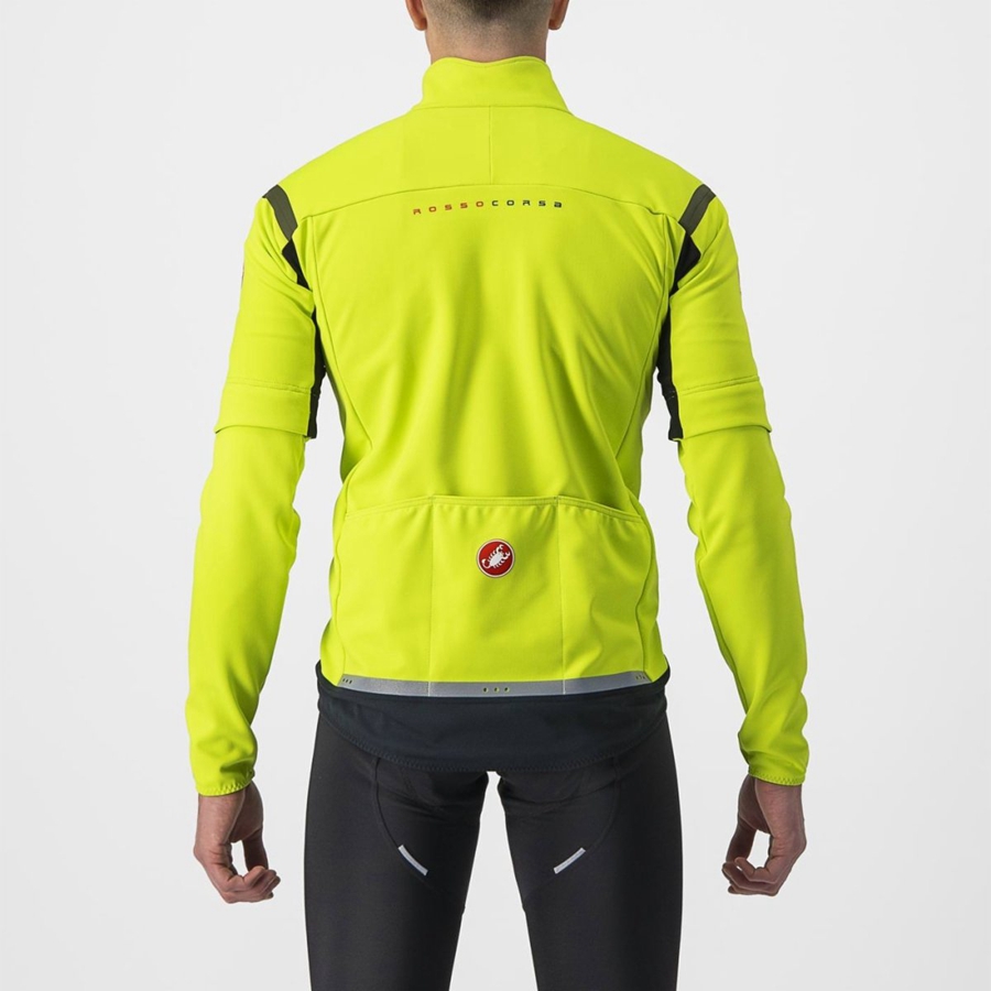 Castelli PERFETTO RoS 2 CONVERTIBLE Men Jackets Light Green / Dark Grey | FIKA84123